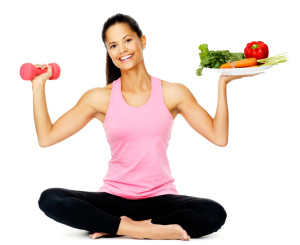 vegetable exercise woman